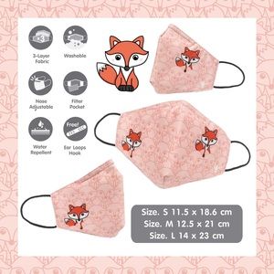 Foxy Fabric face mask, nose wire, filter pocket